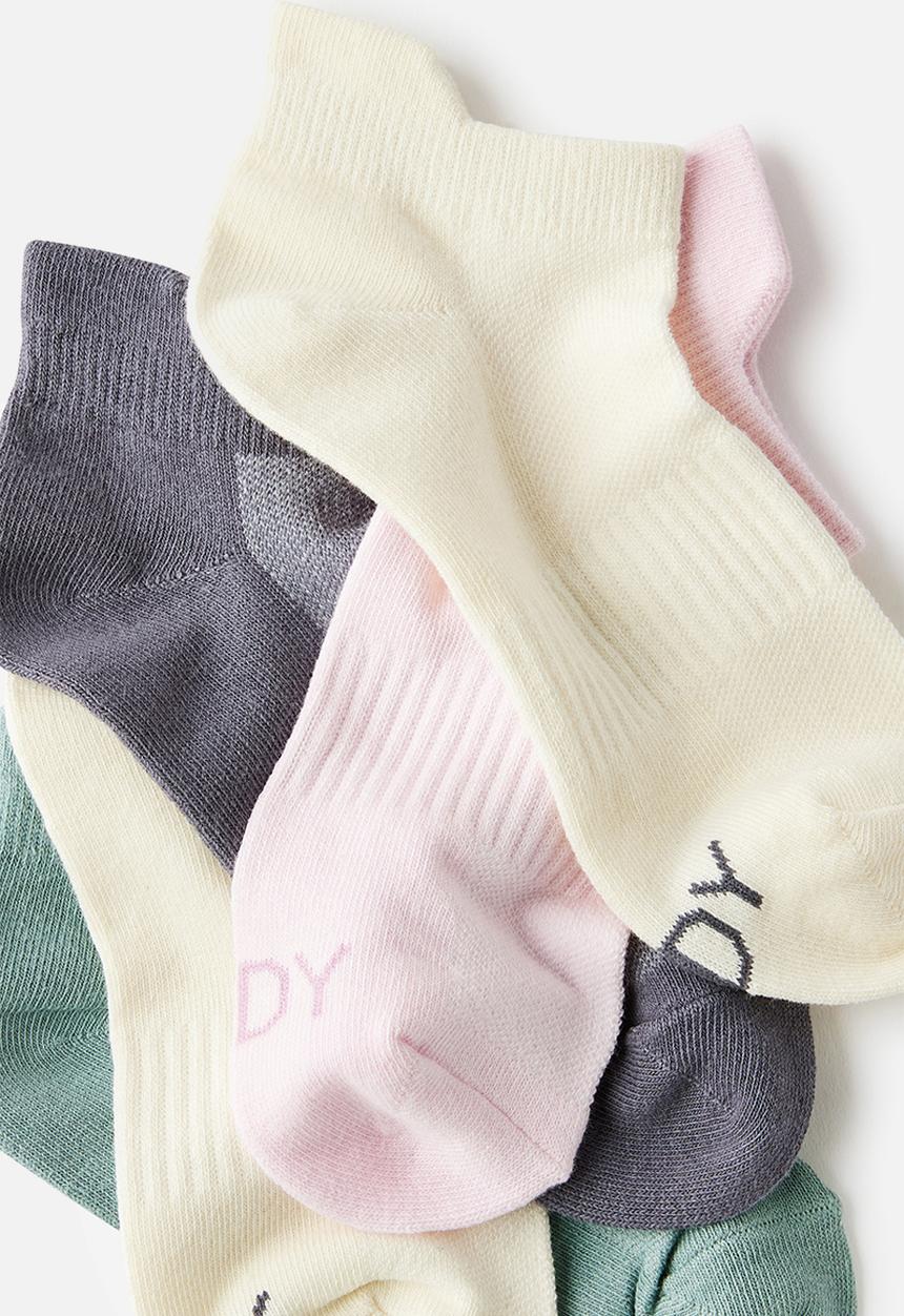 Cotton On - Body low cut sneaker socks 5pk - teal mist multi