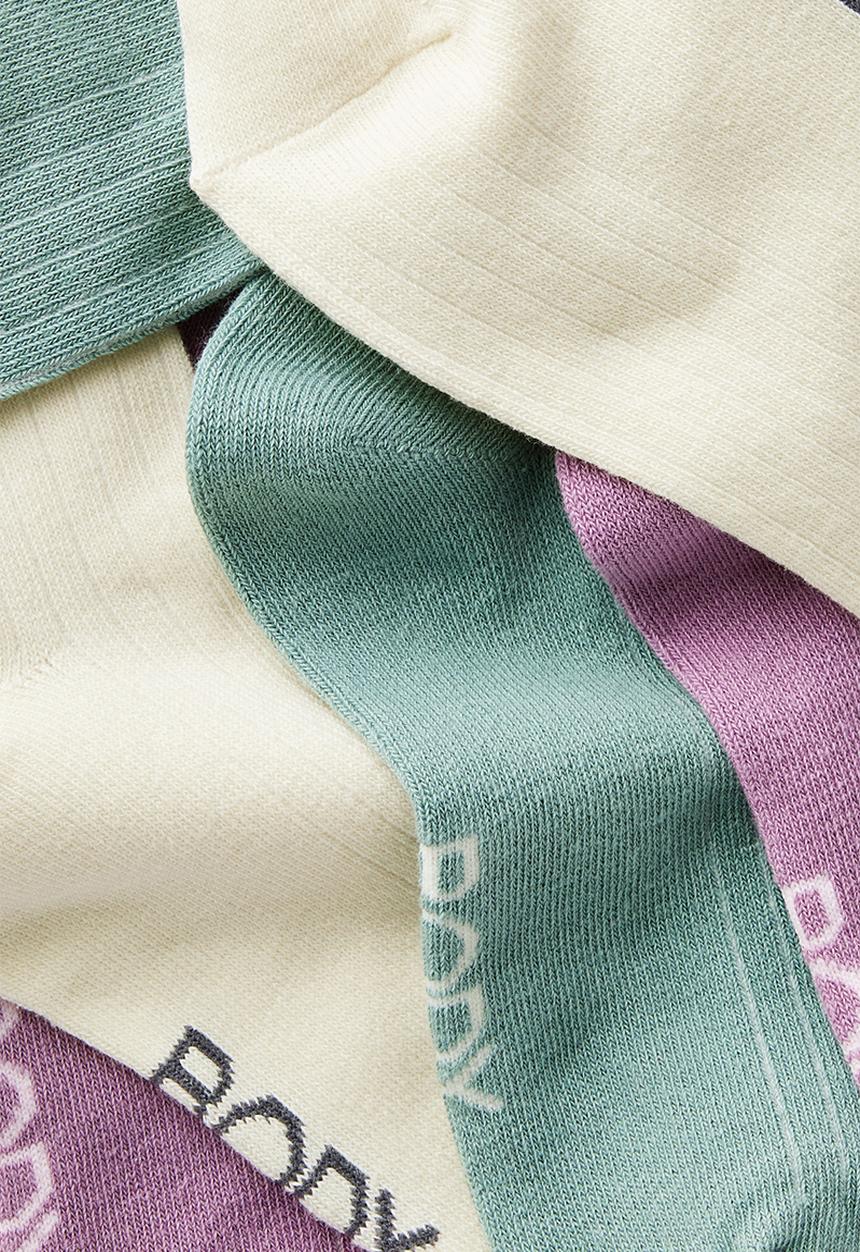 Cotton On - Body mid crew socks 3pk - teal mist multi
