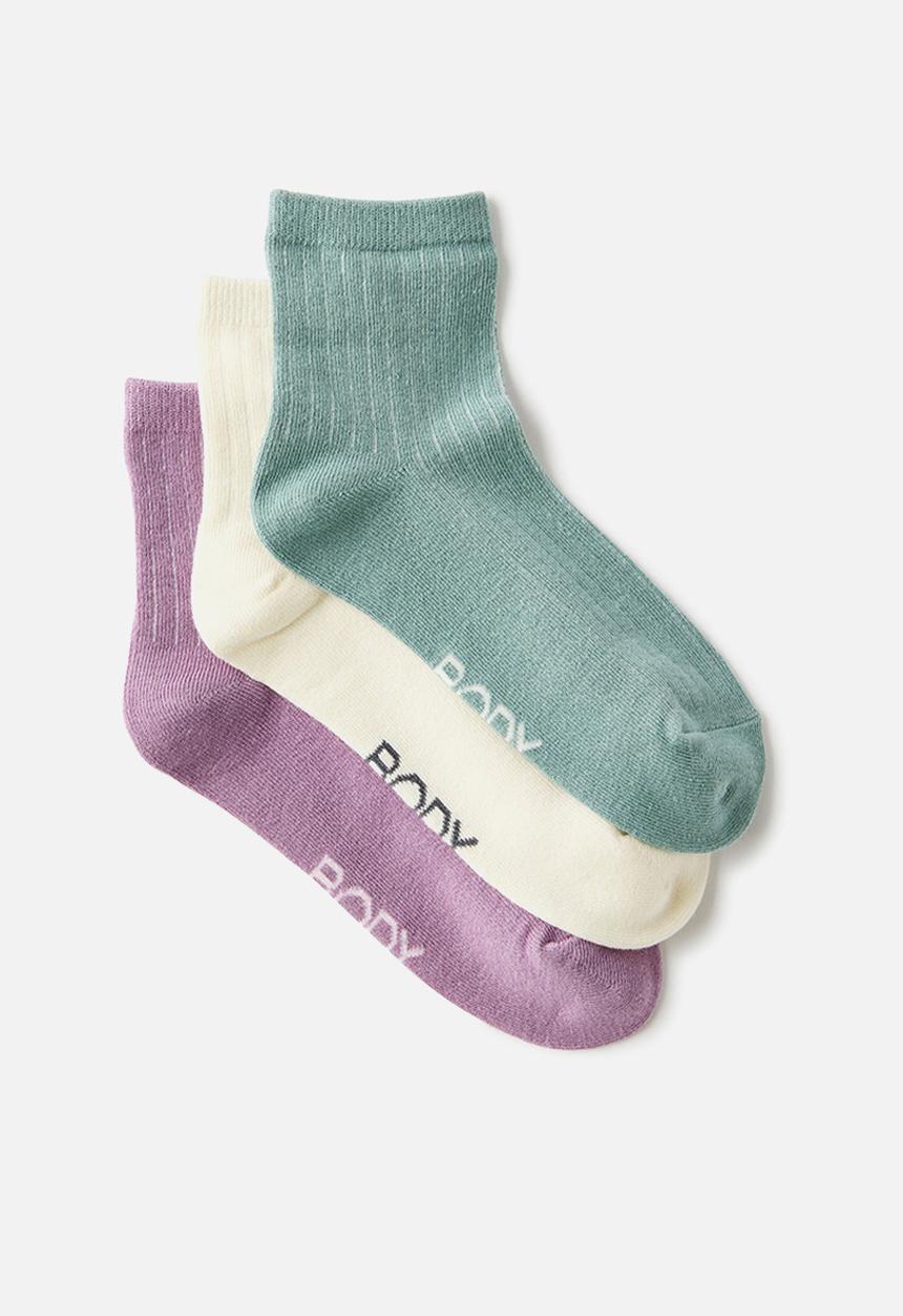 Cotton On - Body mid crew socks 3pk - teal mist multi