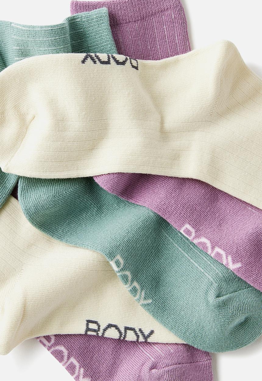Cotton On - Body mid crew socks 3pk - teal mist multi