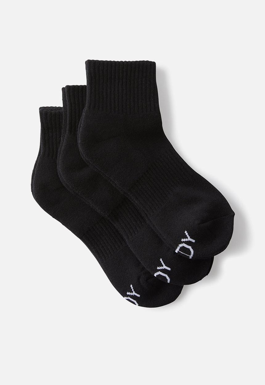 Cotton On - Body qtr crew sock 3pk - black