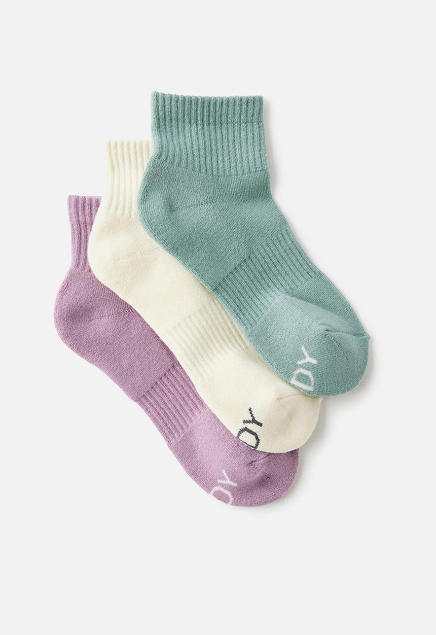 Cotton On - Body qtr crew sock 3pk - teal mist multi
