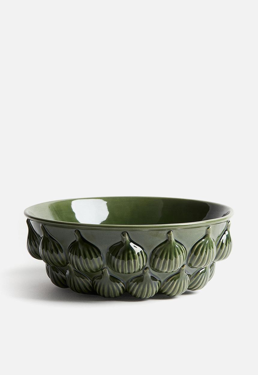 H&M - Large stoneware bowl - green