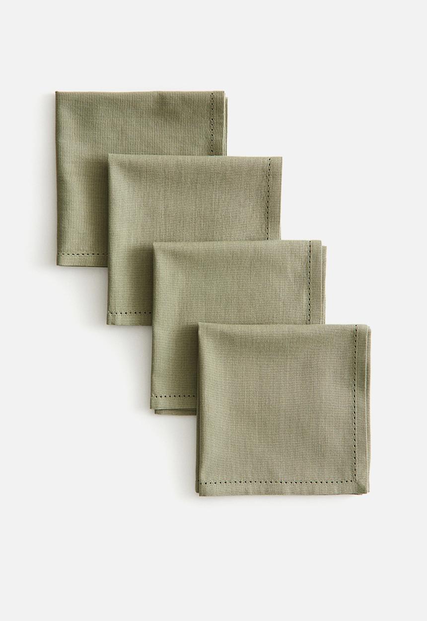 H&M - 4-pack linen-blend napkins - sage green