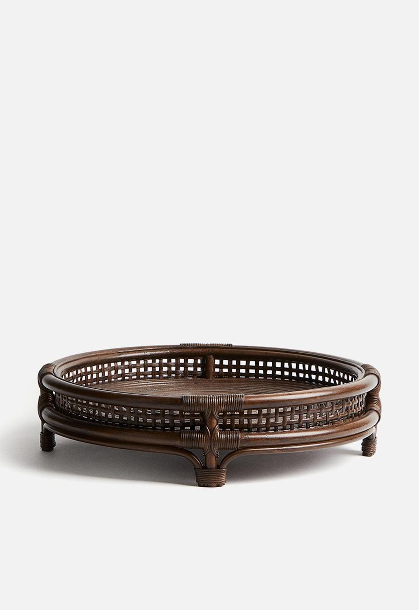 H&M - Round rattan tray - brown