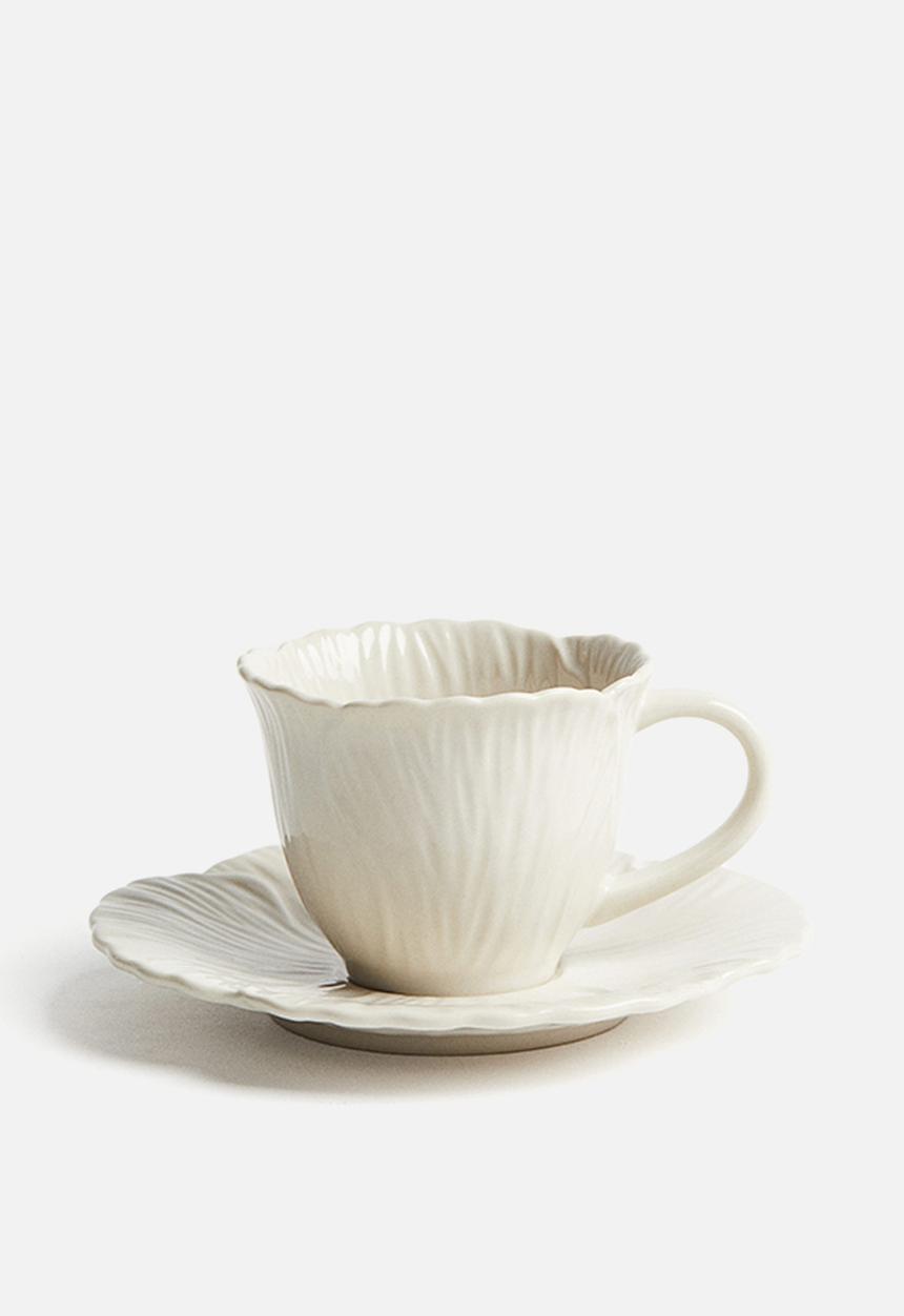H&M - Espresso cup and saucer - white