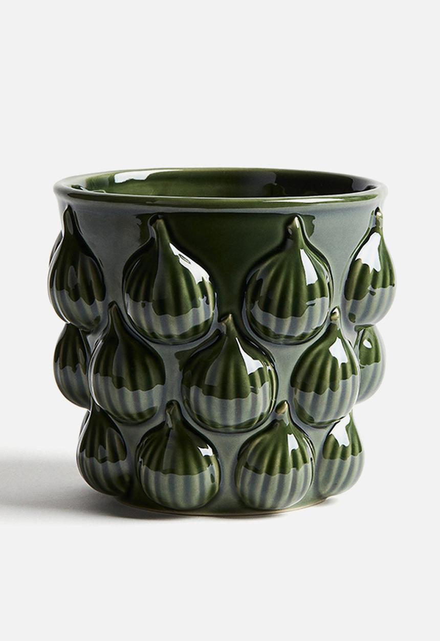 H&M - Stoneware plant pot - green