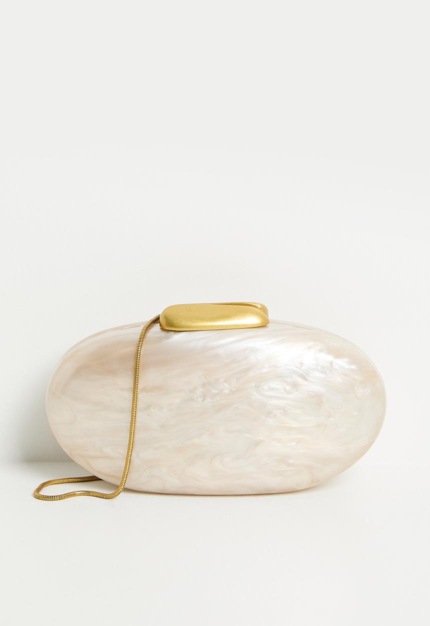Tessa Design - Caroline pearl clutch bag - cream