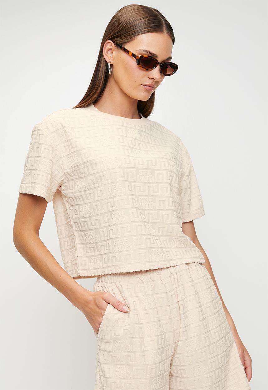 Steve Madden - Ladies ayaan embossed logo top - stone