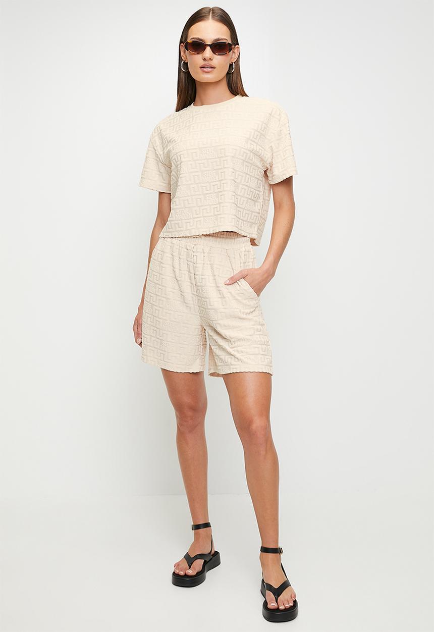 Steve Madden - Ladies ayaan embossed logo top - stone