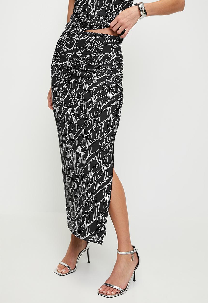 Steve Madden - Ladies peyton mesh midaxi skirt - black