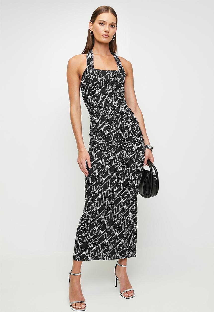 Steve Madden - Ladies peyton mesh midaxi skirt - black