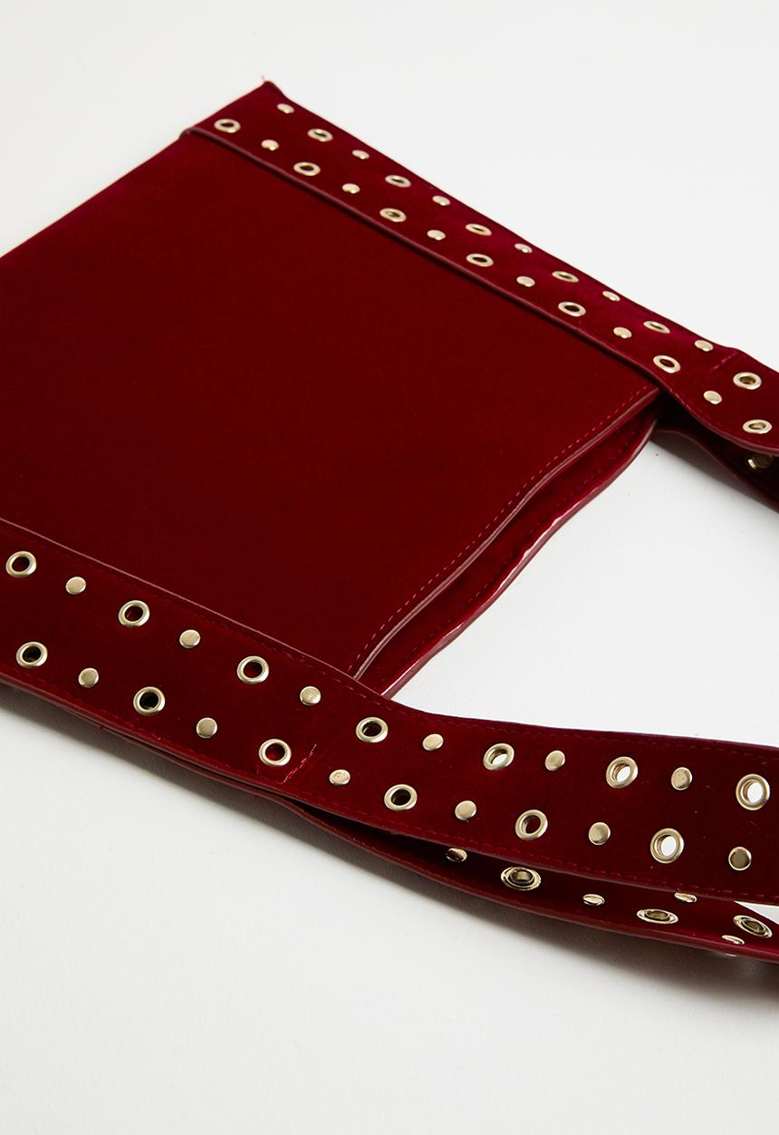 Tessa Design - Kathleen studded tote bag- burgundy