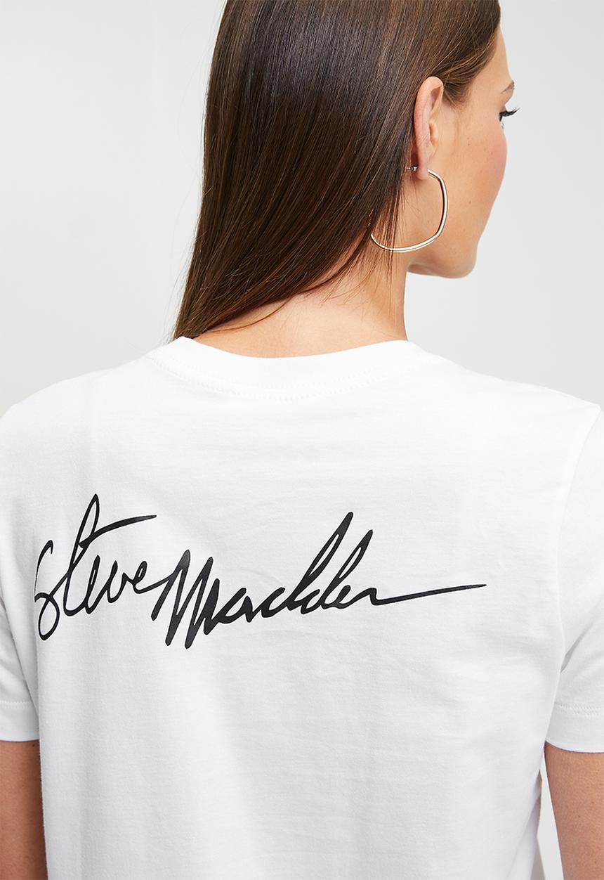 Steve Madden - Sydney signature crew neck T-shirt - optic white