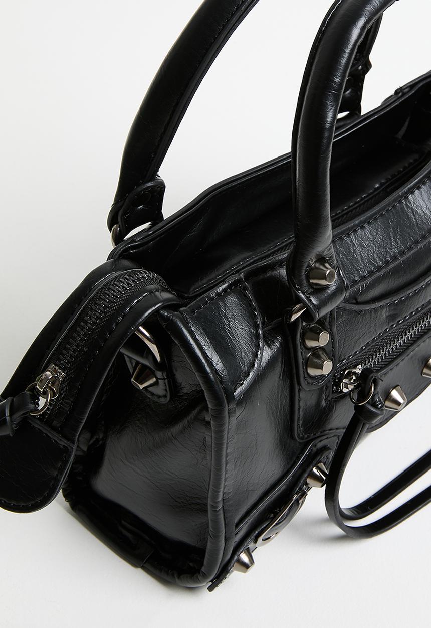 Tessa Design - Dalia shoulder bag with zip detail- black