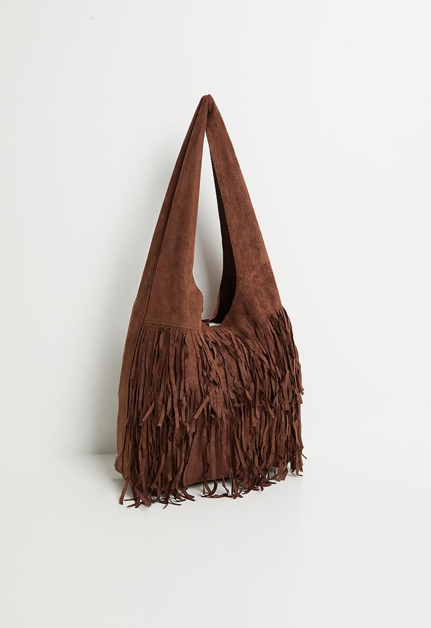 Tessa Design - Penina fringe shoulder bag- brown
