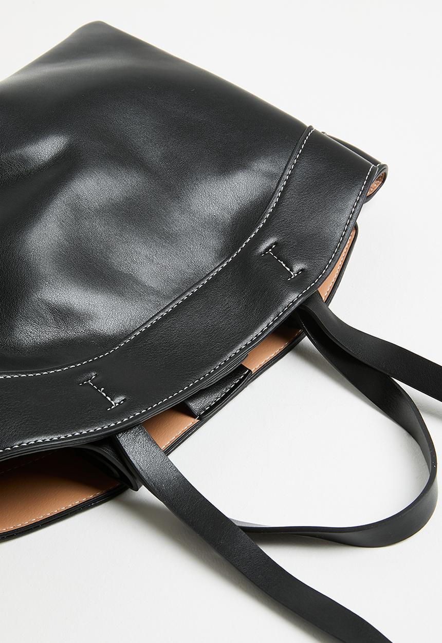 Tessa Design - Nayeli double strap tote bag- black