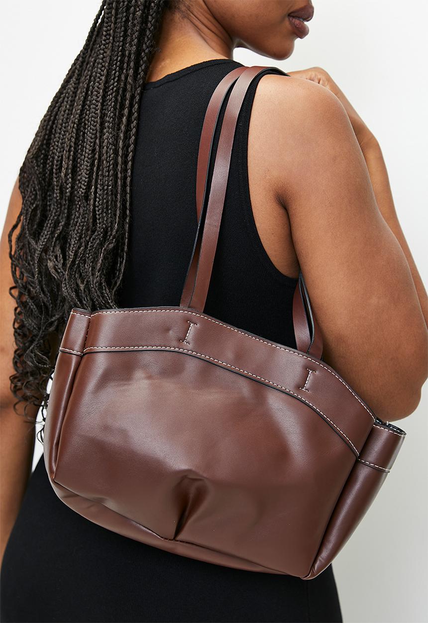 Tessa Design - Natalie double strap tote bag- brown