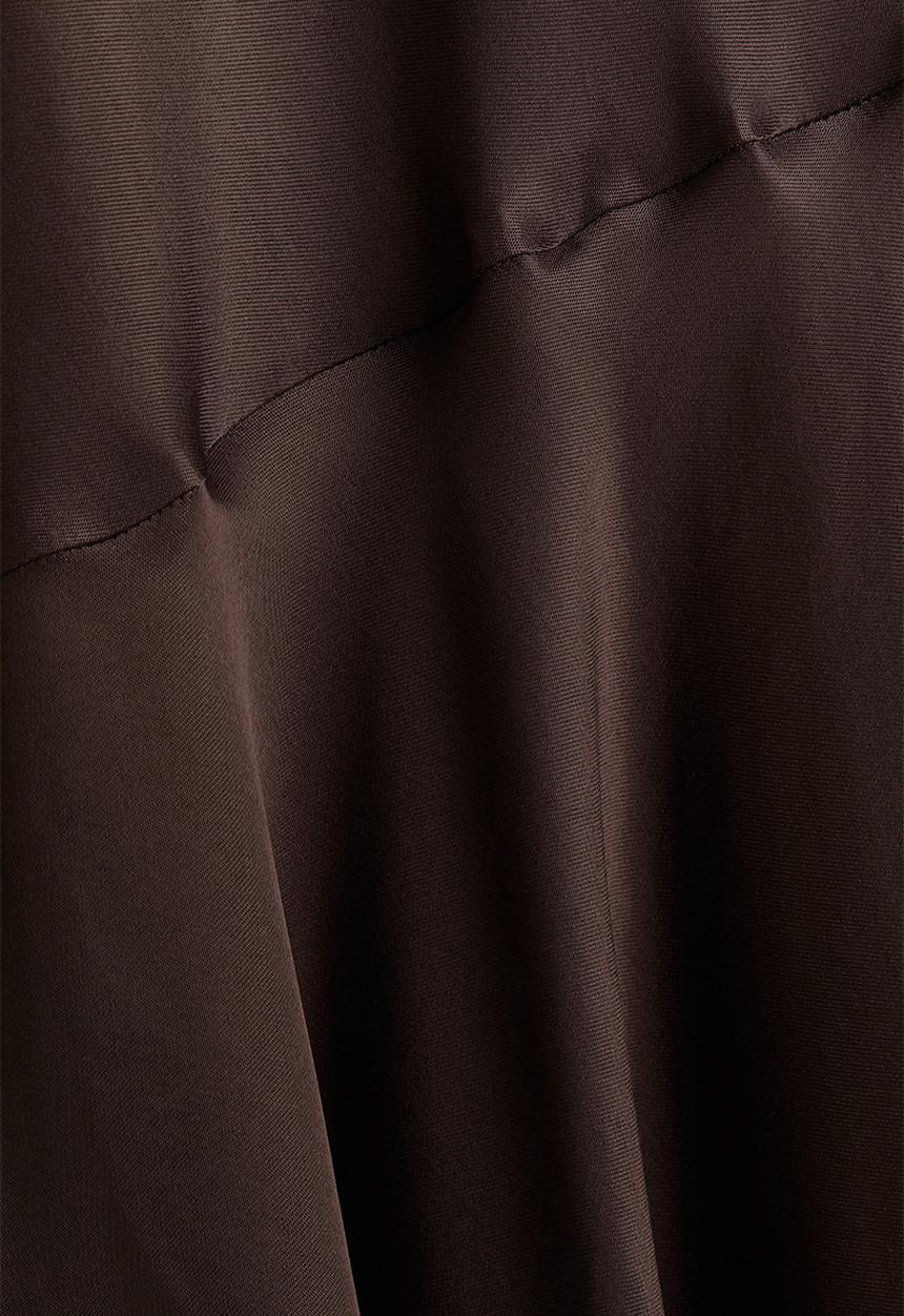 H&M - Flared satin dress - dark brown