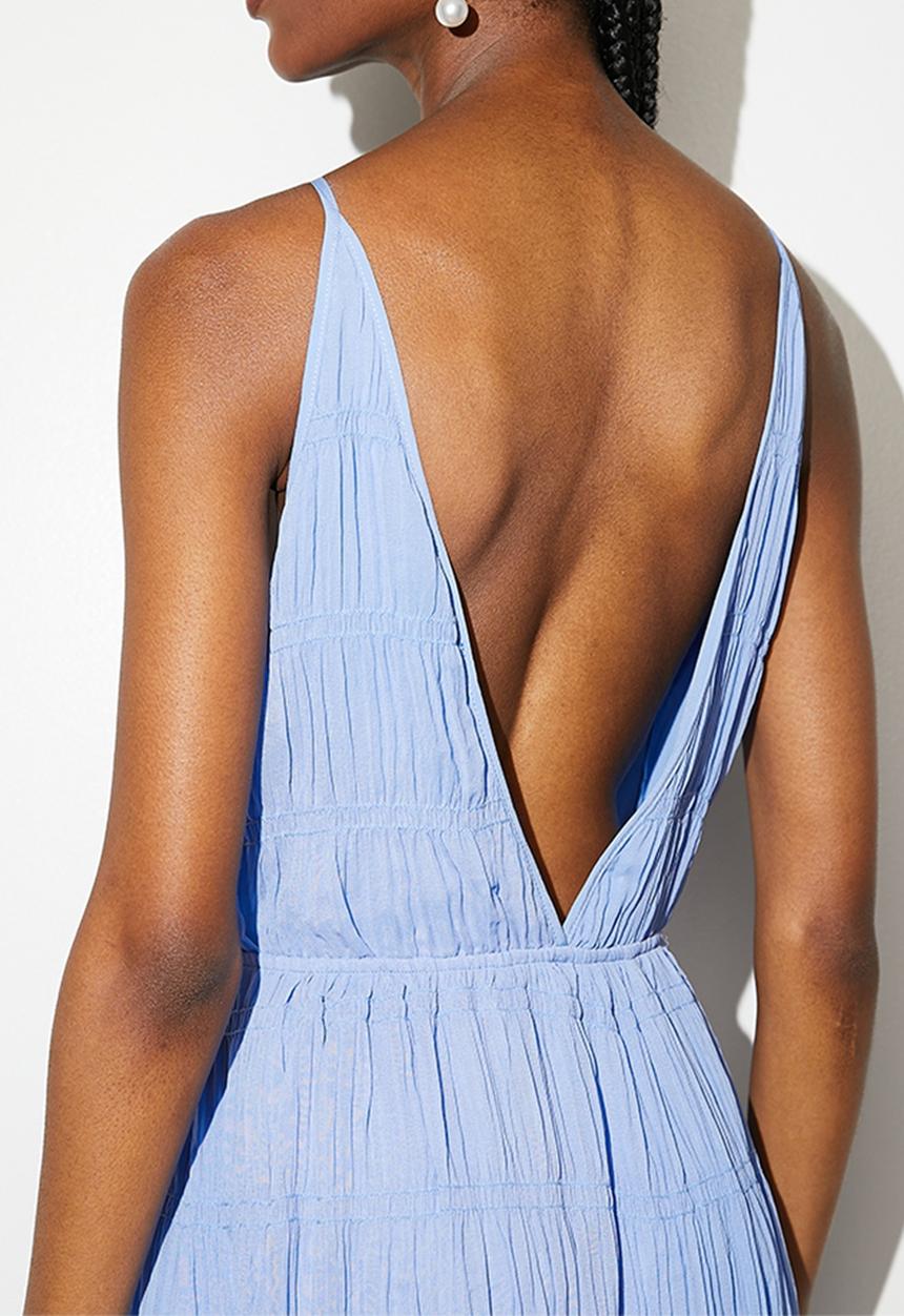 VELVET - Ruching maxi dress - Blue