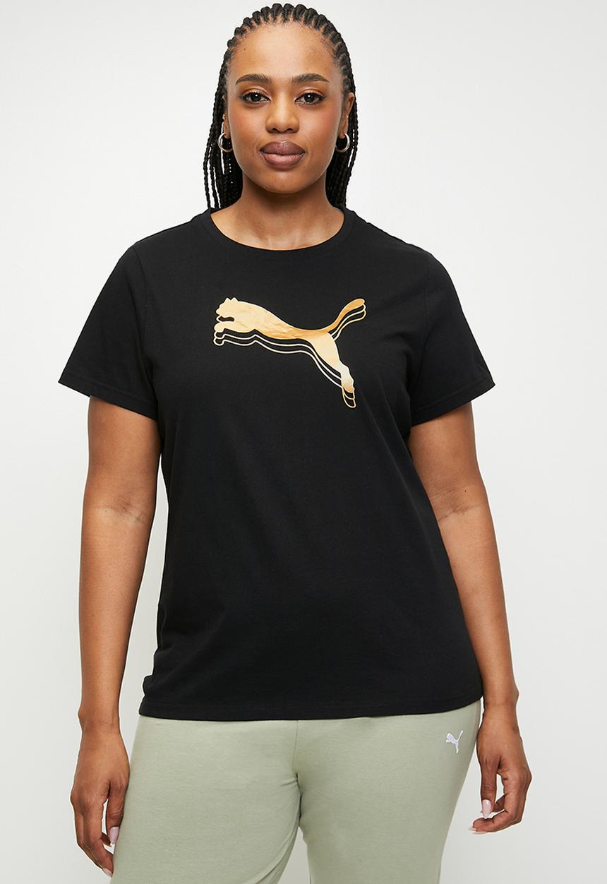 PUMA - Plus ESS METALLIC Tee W - PUMA Black-Metallic G