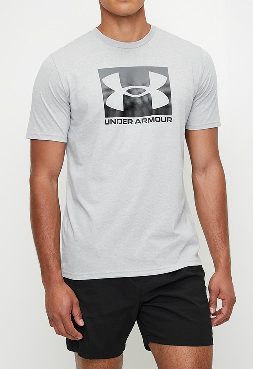 Under Armour - Ua m boxed sports short sleeve - mod grey light heather & black