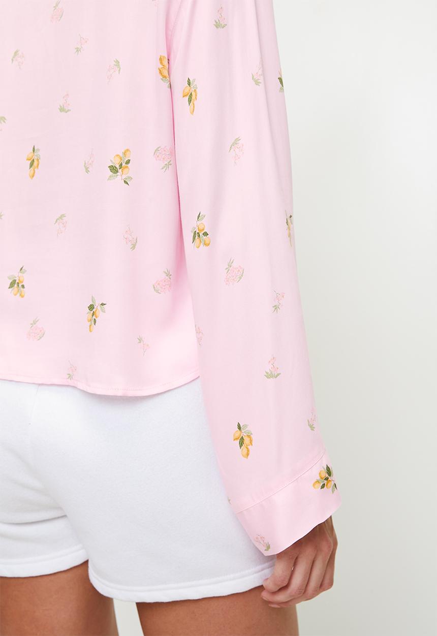 Hunkemoller - Jacket ls viscose lemon - primrose pink