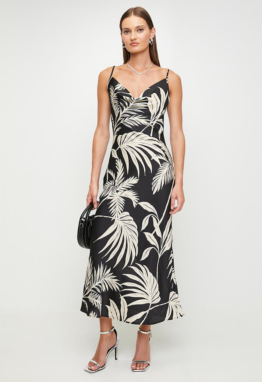GUESS - New Akilina Dress - Forest Tropical Blk Print