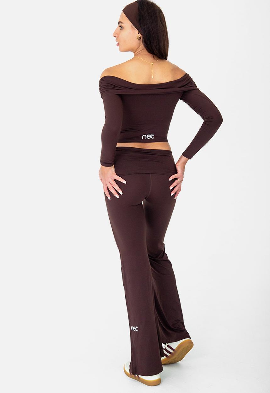 Net Athletic - Latte lounge flare pants - espresso brown