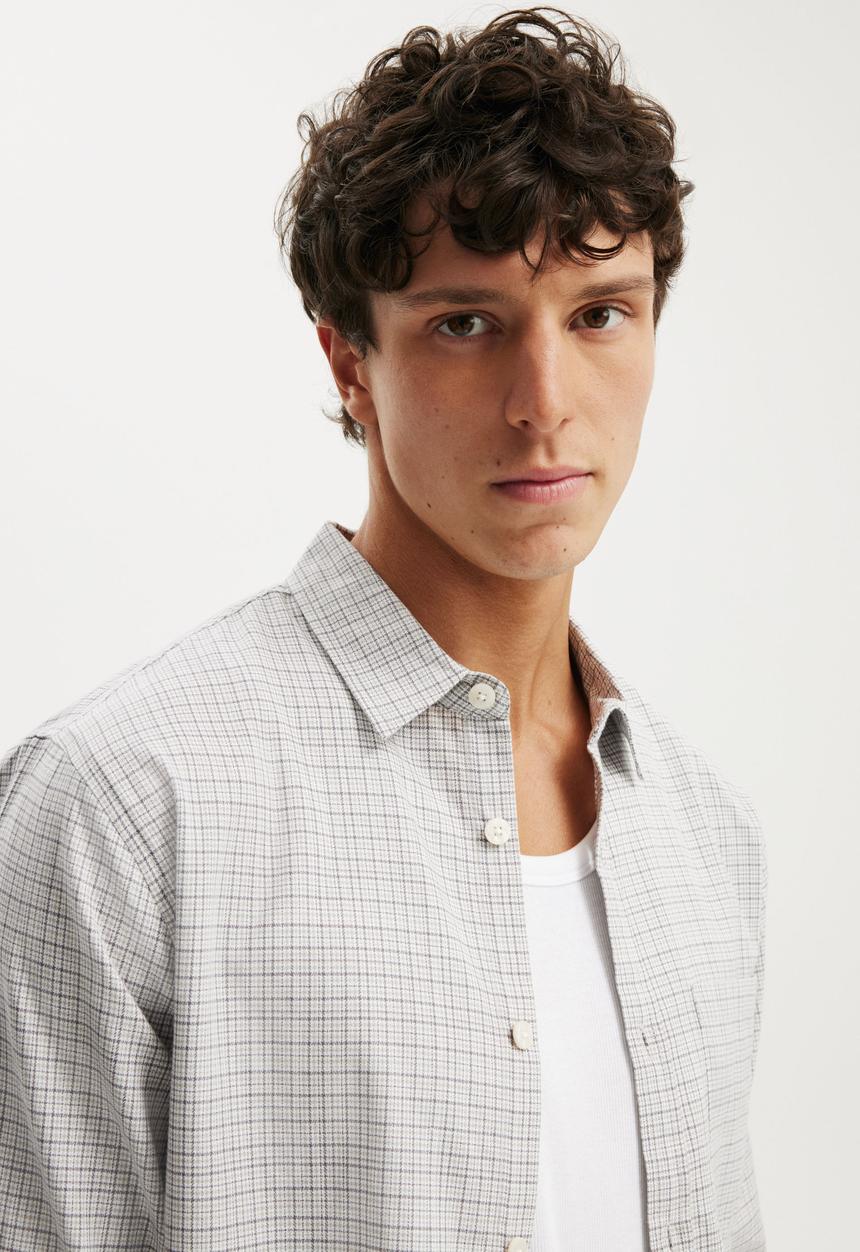Cotton On - Luca Long Sleeve Shirt - Natural Check