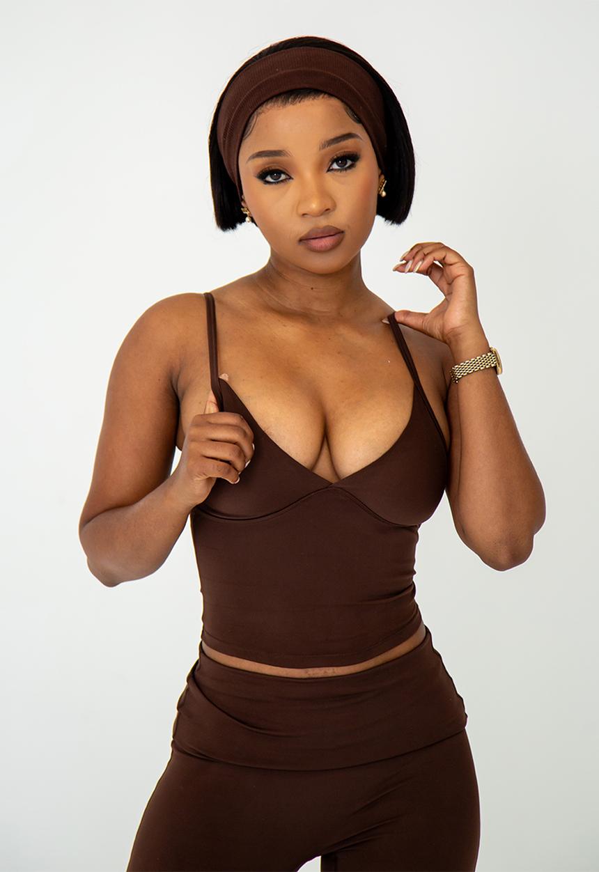 Net Athletic - Latte tank - cocoa brown