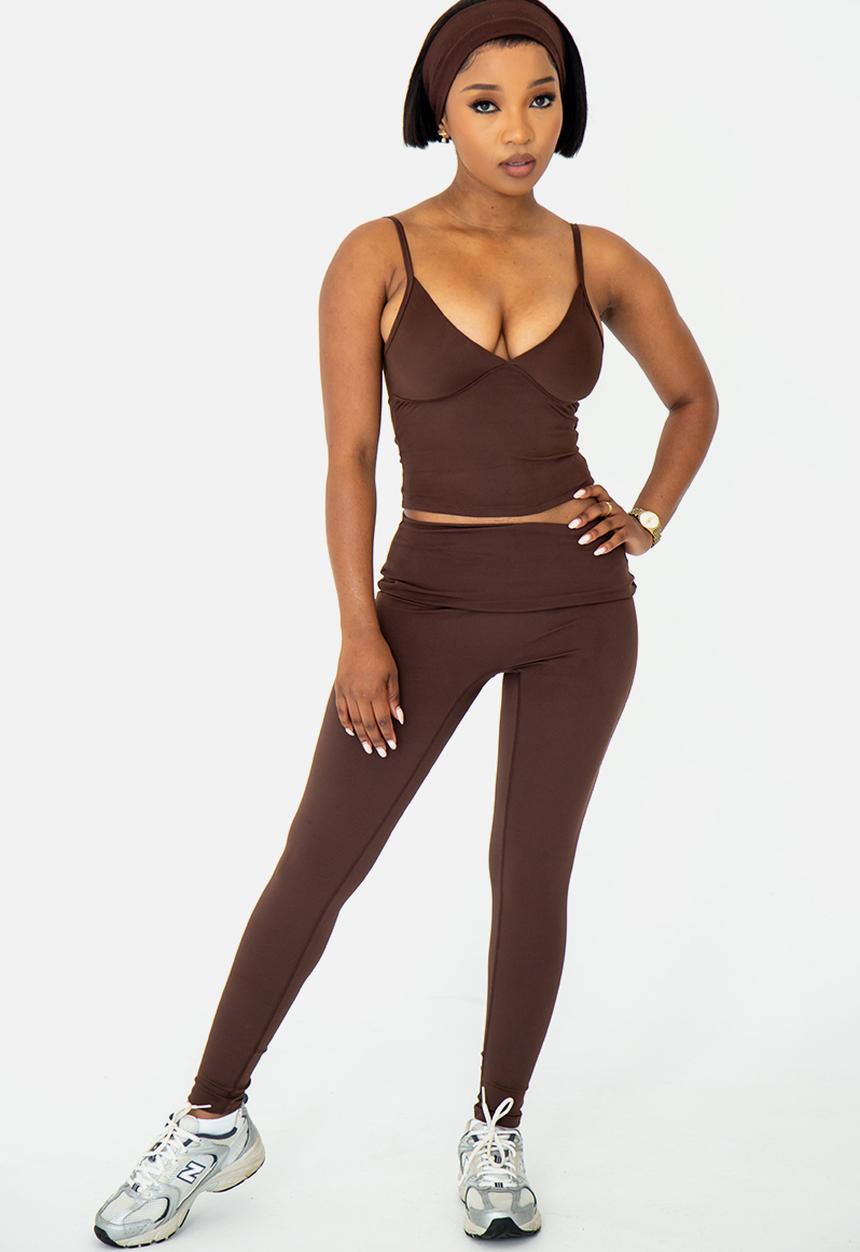 Net Athletic - Latte tank - cocoa brown