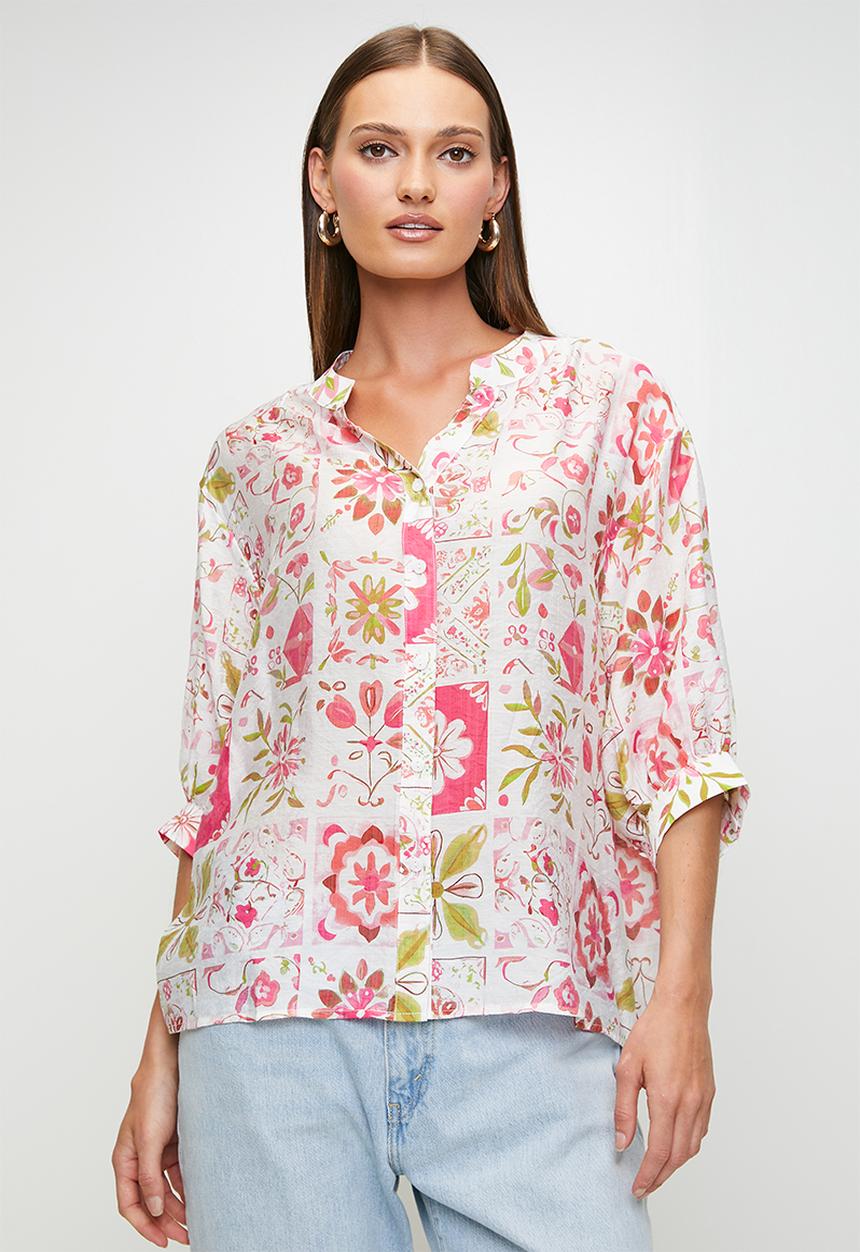 MANDI - Easy Wearing Batwing 1/2 Sleeve Blouse - Multi