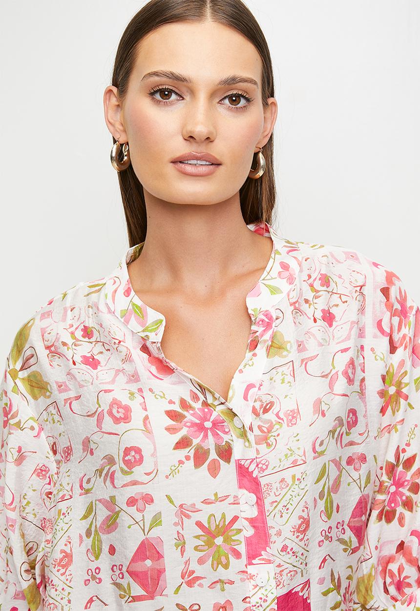 MANDI - Easy Wearing Batwing 1/2 Sleeve Blouse - Multi