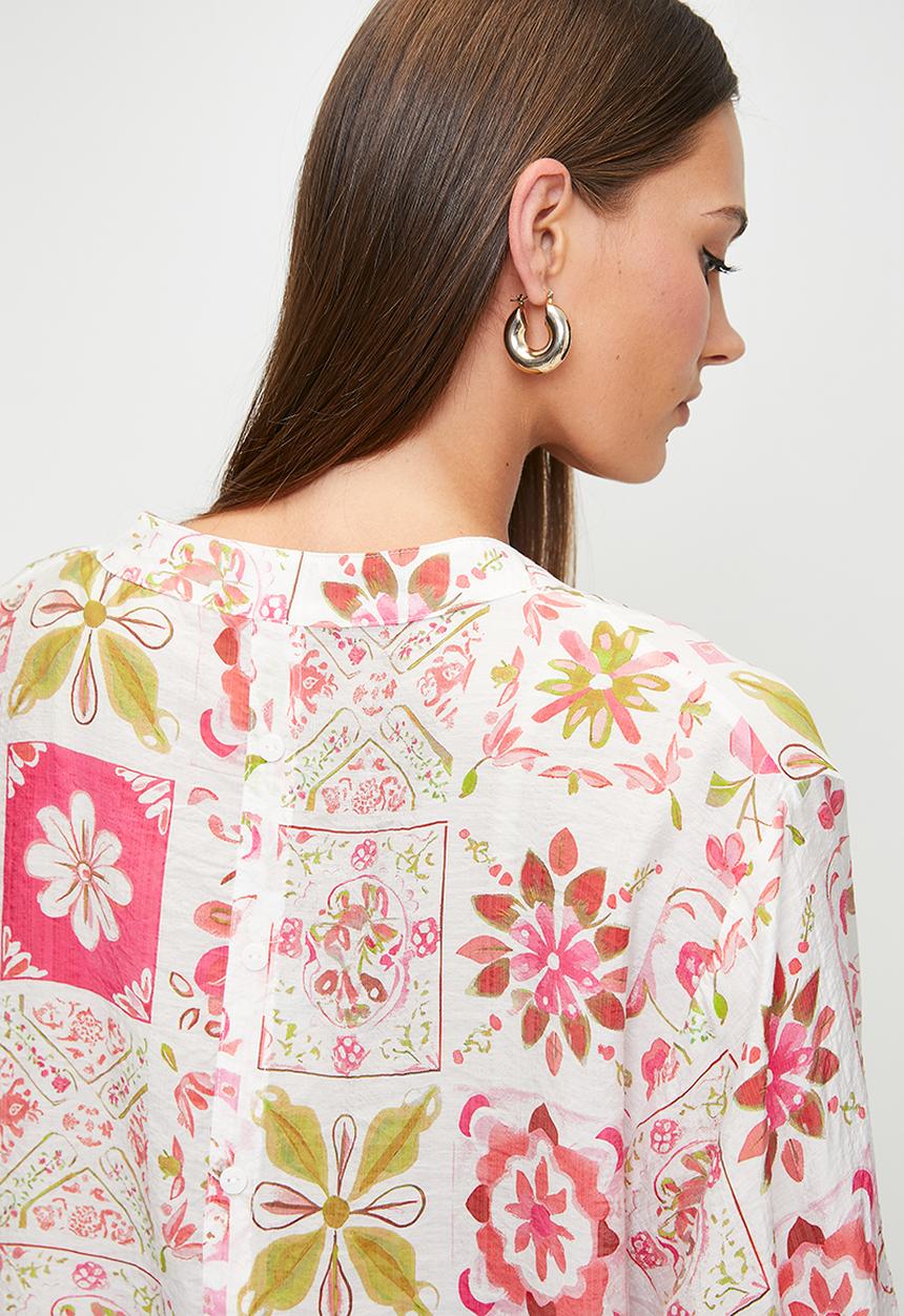 MANDI - Easy Wearing Batwing 1/2 Sleeve Blouse - Multi