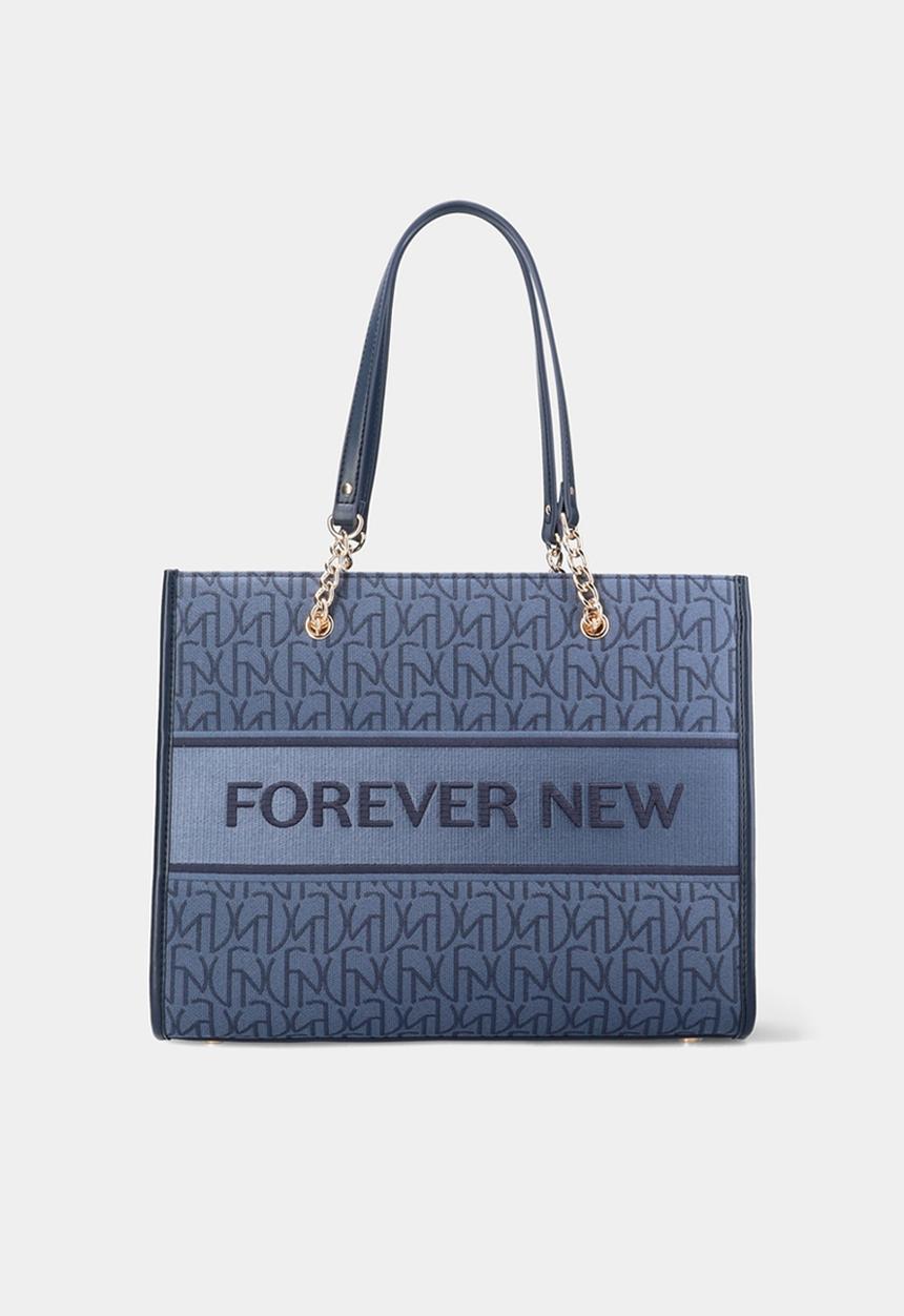 Forever New - Harper jacquard shopper bag - blue