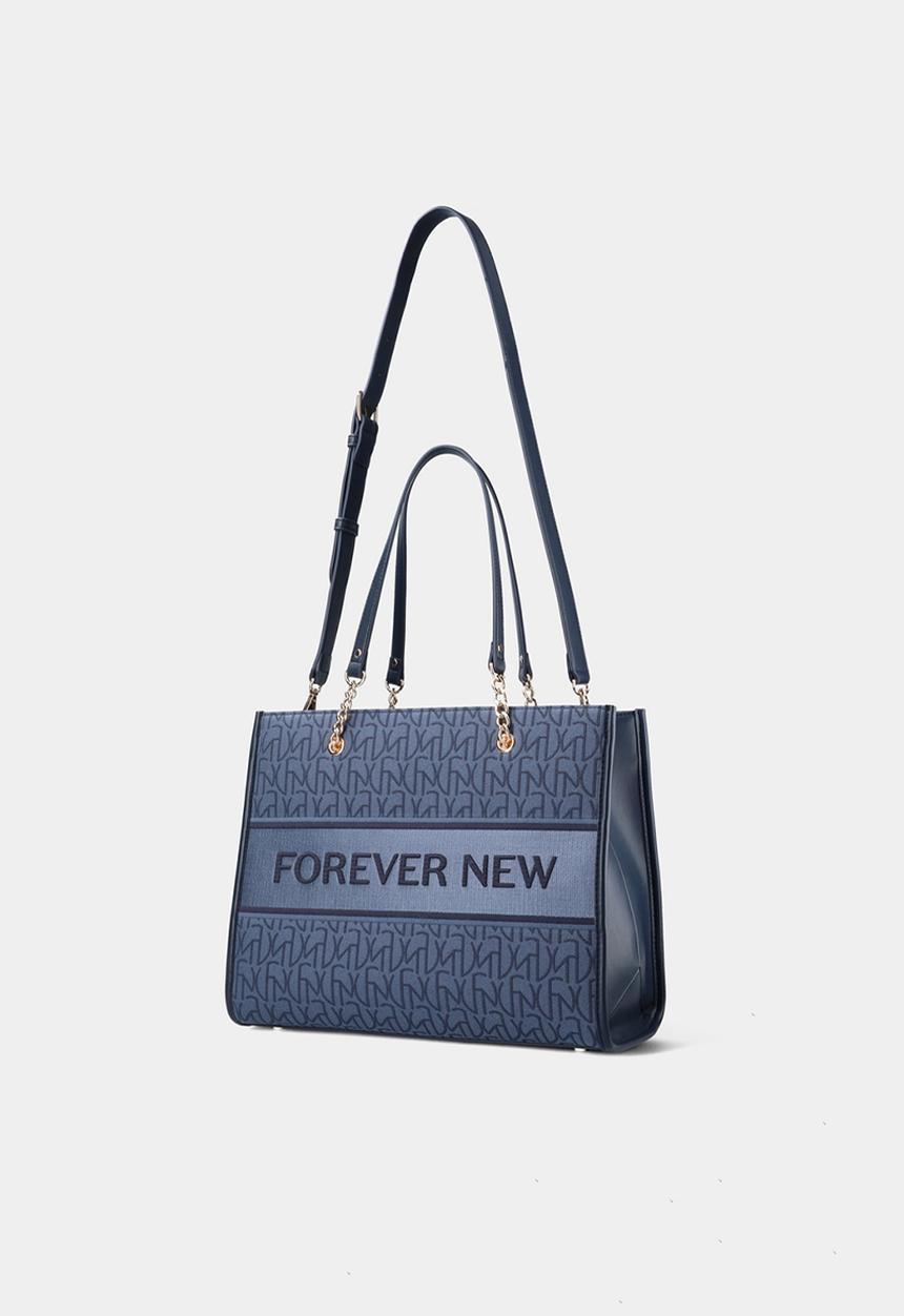 Harper jacquard shopper bag - navy