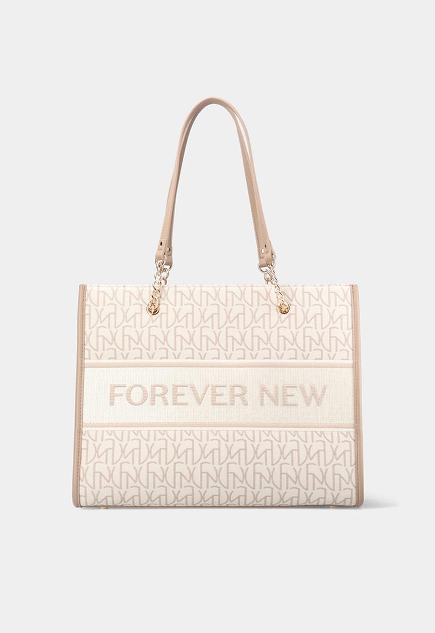 Forever New - Harper jacquard shopper bag - brown