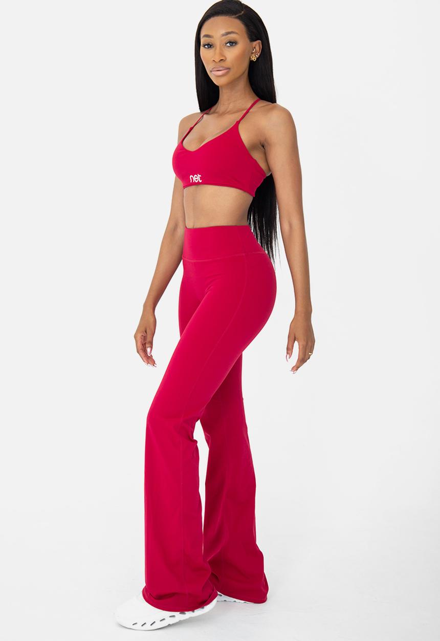 Net Athletic - Amore flare pants - plum red
