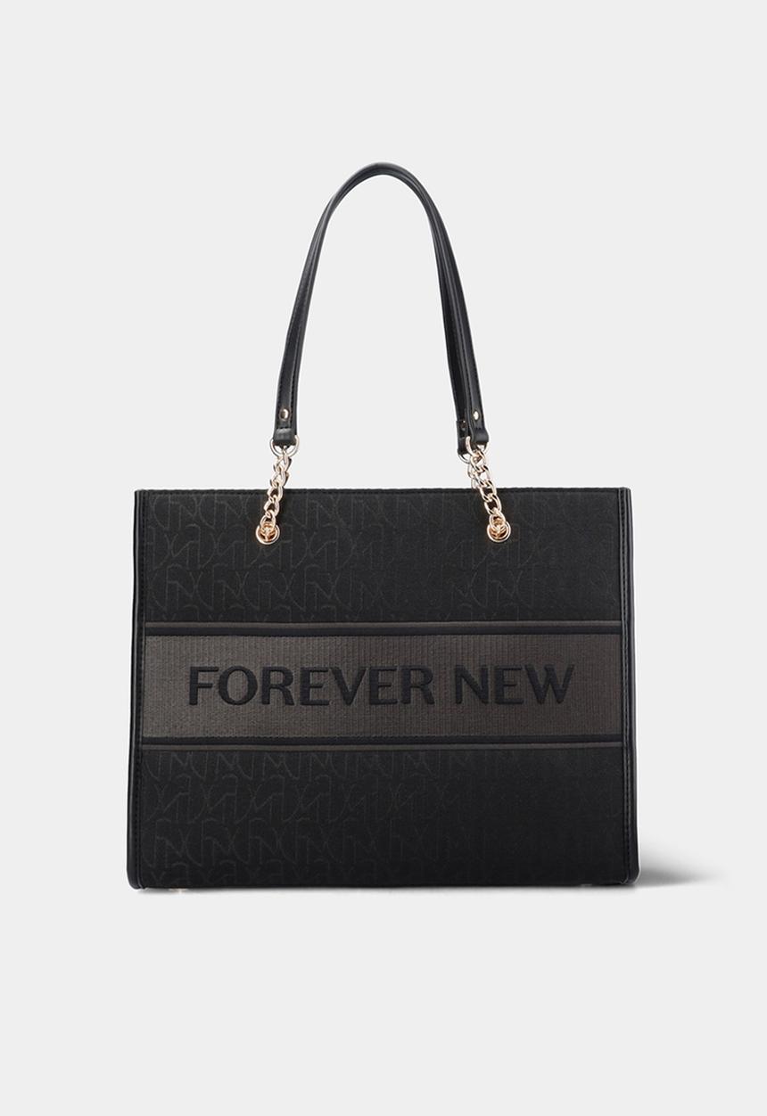 Forever New - Harper jacquard shopper bag - black