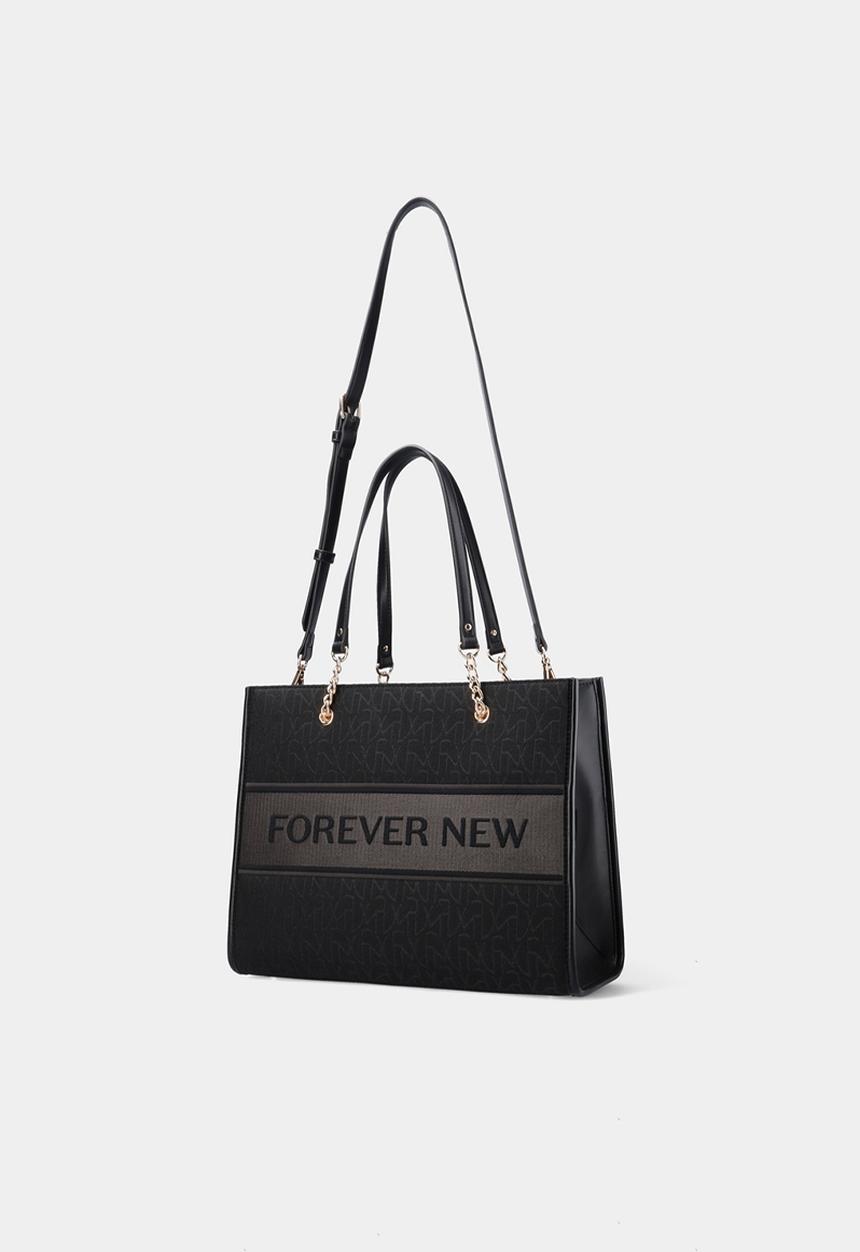Forever New - Harper jacquard shopper bag - black