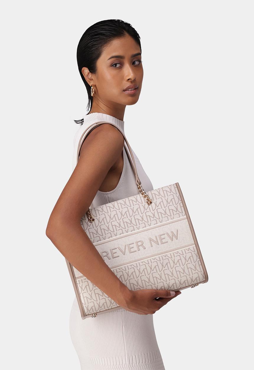 Forever New - Harper jacquard shopper bag - brown