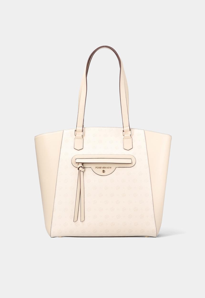 Forever New - Annie shadow print tote bag - brown