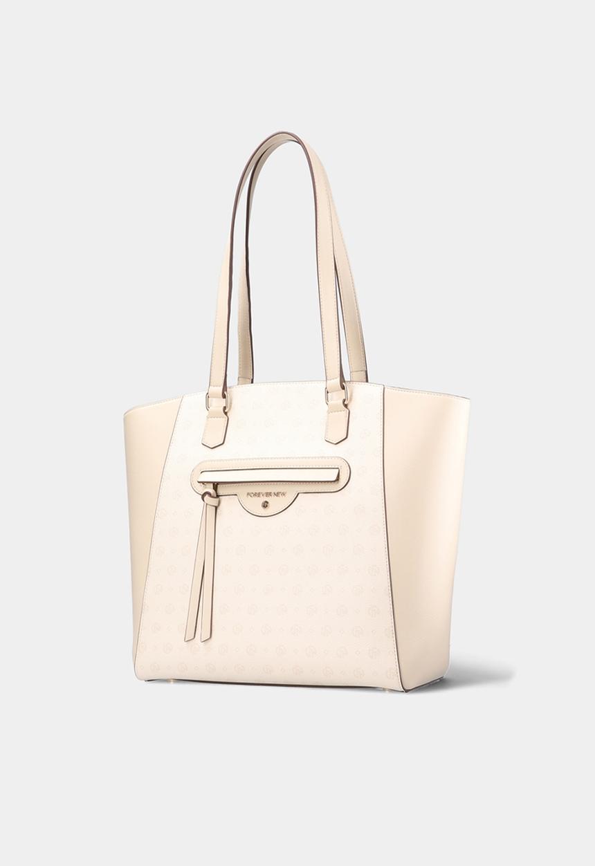 Forever New - Annie shadow print tote bag - brown