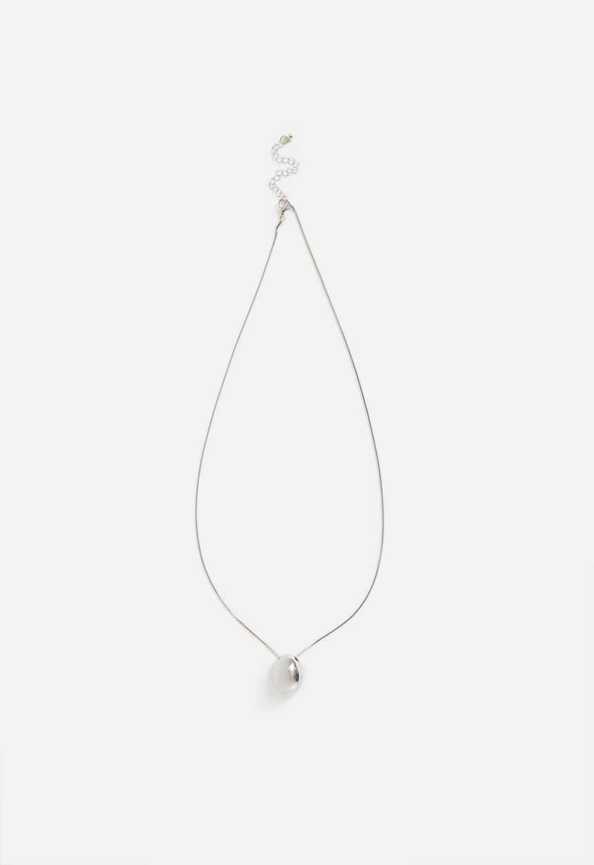 Tessa Design - Dominique low hanging sphere pendant necklace - silver