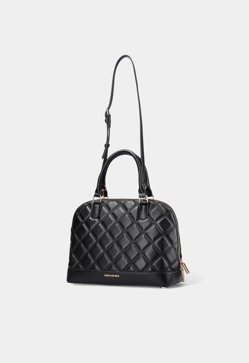 Forever New - Polly quilted bowler bag - black