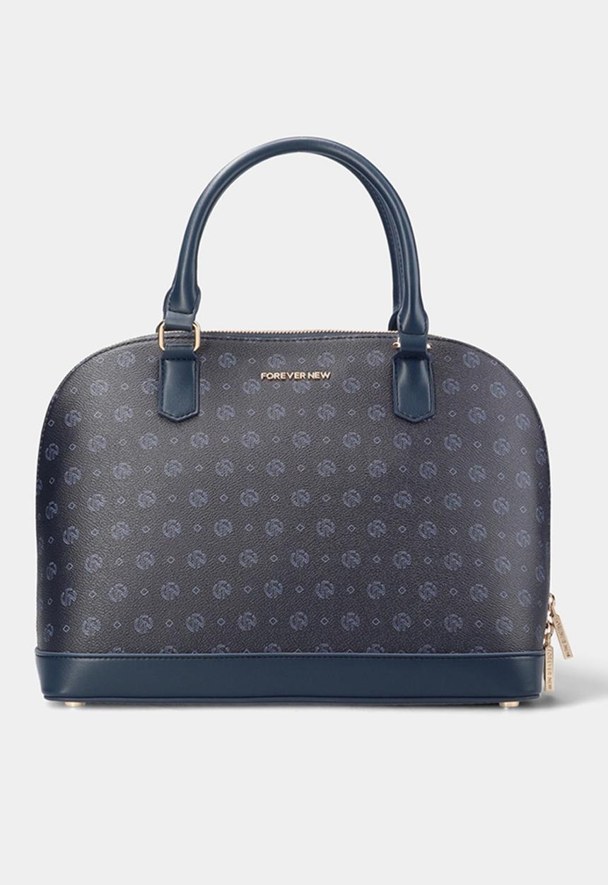 Forever New - Maeve shadow print bowler bag -  ink navy