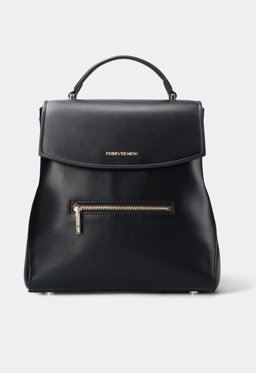 Forever New - Sydney zip detail backpack - black