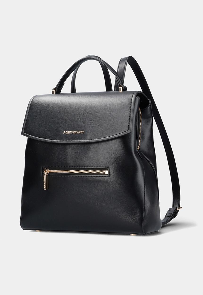 Forever New - Sydney zip detail backpack - black
