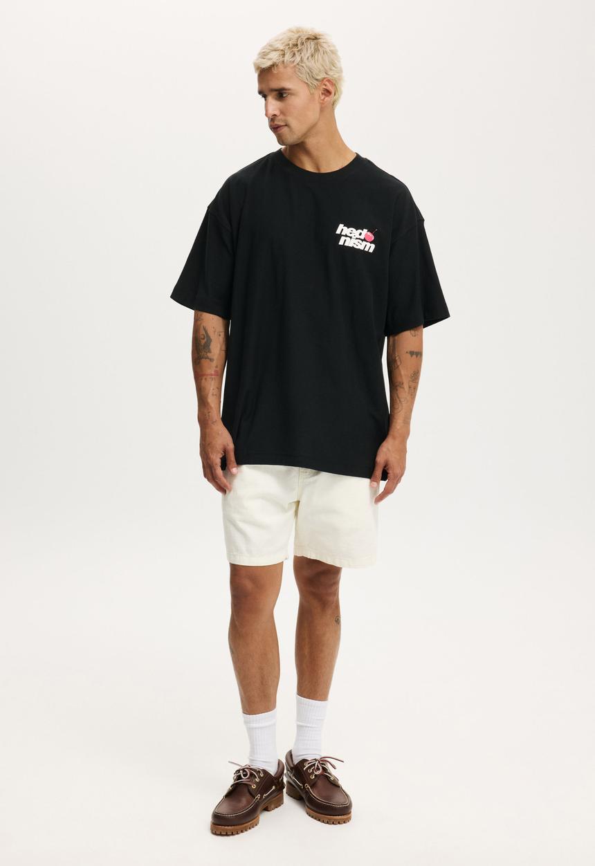 Cotton On - Box Fit Graphic T-shirt - Black/Hedonism